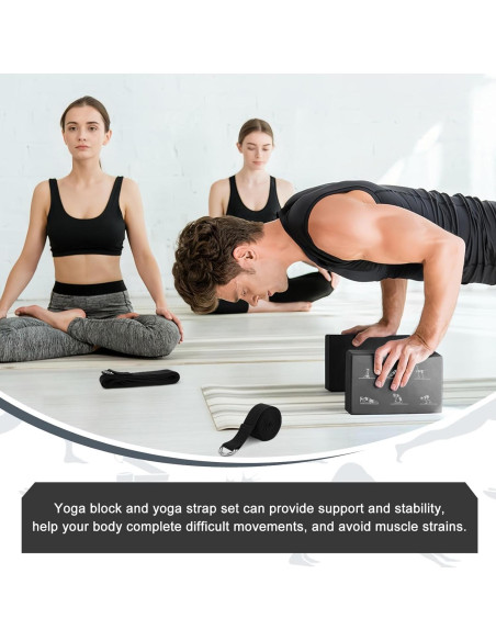 Conjunto de Bloques de Yoga RETON con Correas - 2 Piezas