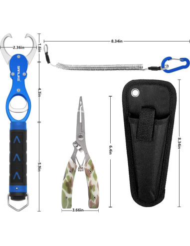 Pinzas de Pesca Sanlike 6.4" y Agarrador de Labios 30 cm