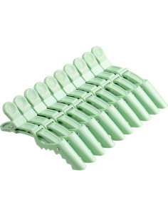 10 Clips de Cocodrilo Liasun Verde Aguacate para Peluqueros 2