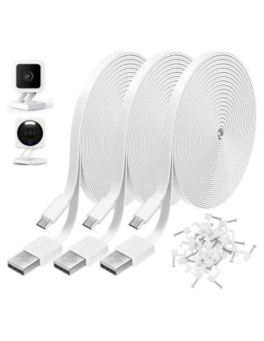 Paquete de 3 Cables de Extensión Micro USB 3M Uogw para Cámaras