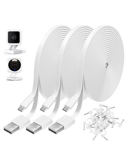 Paquete de 3 Cables de Extensión Micro USB 3M Uogw para Cámaras