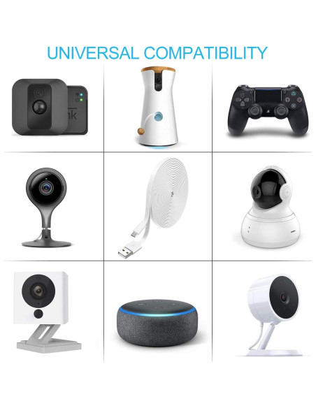 Paquete de 3 Cables de Extensión Micro USB 3M Uogw para Cámaras