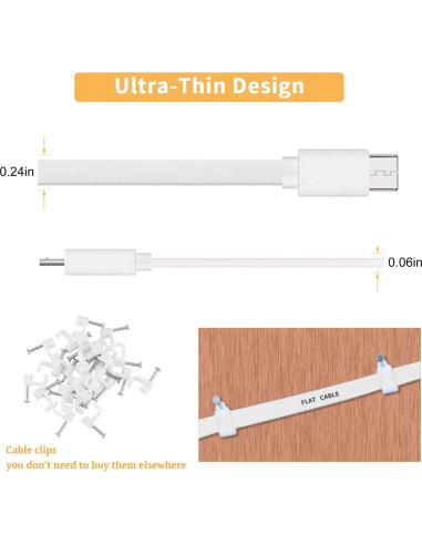 Paquete de 3 Cables de Extensión Micro USB 3M Uogw para Cámaras