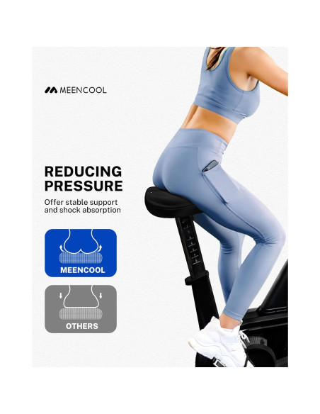 Cojín de Asiento de Bicicleta Meencool Grande Acolchado de Gel