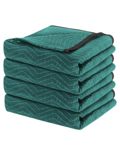 4 Mantas de Mudanza Diamond UP Acolchadas 365.76x203.2cm Verde y Gris