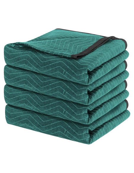 4 Mantas de Mudanza Diamond UP Acolchadas 365.76x203.2cm Verde y Gris