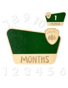 Tarjetas de Hitos Mensuales R HORSE de Madera para Bebés