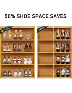 Organizador de Zapatos Monlity 20 Paquetes Ajustable Negro 2