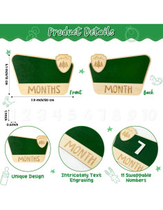 Tarjetas de Hitos Mensuales R HORSE de Madera para Bebés 2