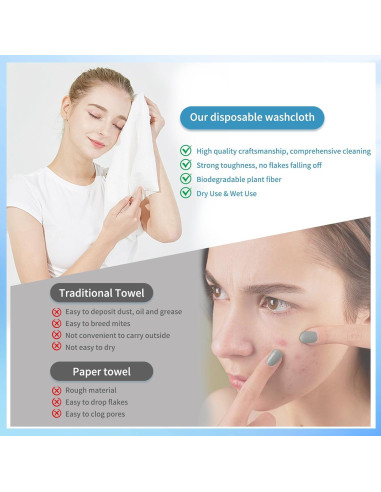 Toallas Desechables Faciales Ataraxia XL 50 Unidades 100% Algodón