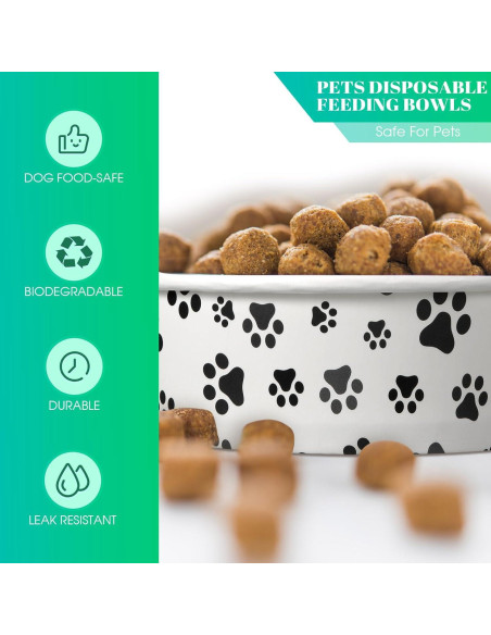 30 Cuencos Desechables para Perros y Gatos 350 ml Potchen