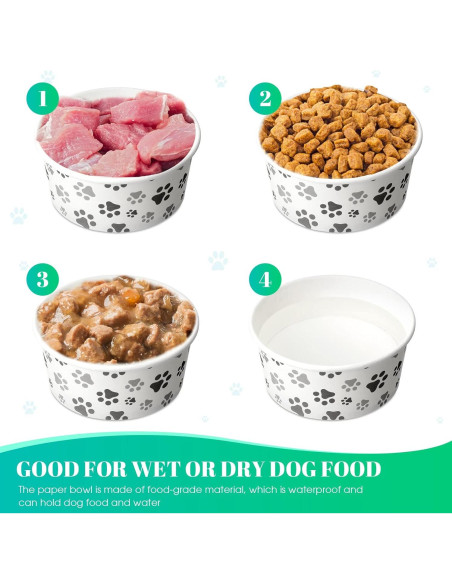 30 Cuencos Desechables para Perros y Gatos 350 ml Potchen