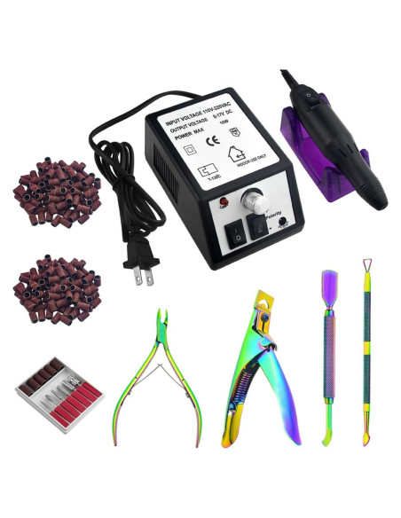 Taladro de Uñas Eléctrico Profesional JINGYUTAI con 206 Piezas