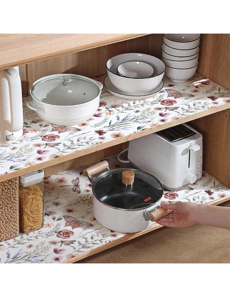 Forro de Estante Amiitay Floral 30.48 cm x 3 m Antideslizante