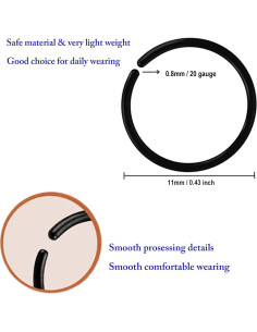 Retenedores de Oreja y Aros Nasales Hipoalergénicos 20 Gauge 2