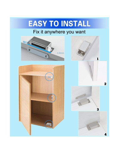 Cierre de puerta magnético WOOCH 30 lb acero inoxidable negro 2 pz