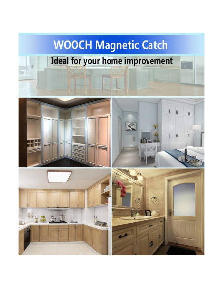 Cierre de puerta magnético WOOCH 30 lb acero inoxidable negro 2 pz