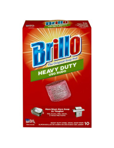 Almohadillas de Jabón de Lana de Acero Brillo - 10 Unidades Uso Pesado