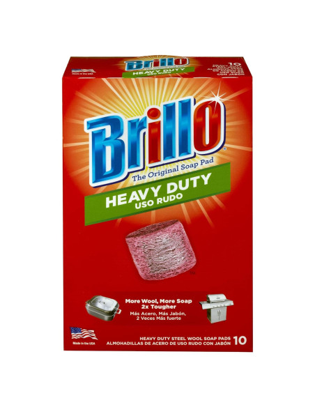 Almohadillas de Jabón de Lana de Acero Brillo - 10 Unidades Uso Pesado