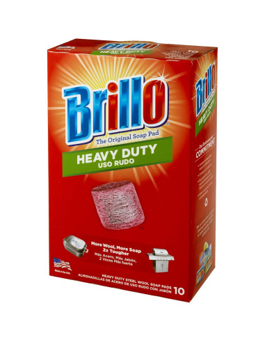 Almohadillas de Jabón de Lana de Acero Brillo - 10 Unidades Uso Pesado