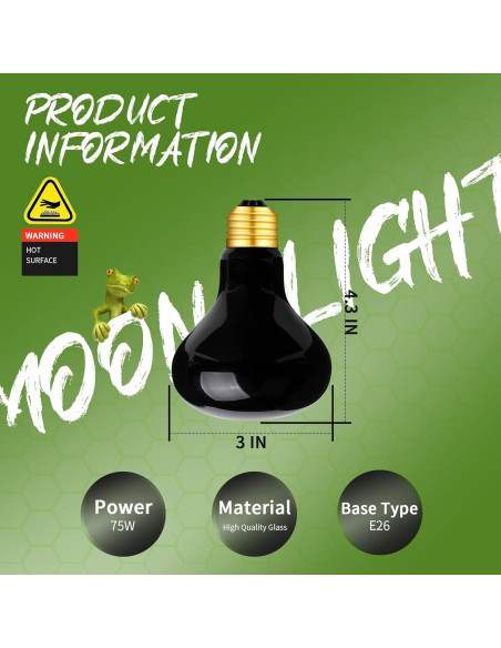 Lámpara de Calor Infrarroja OMAYKEY 75W para Reptiles