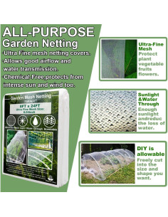 Malla de Jardín Ultra Fina FARAER 2.44m x 7.32m Protección 2
