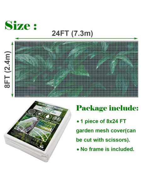 Malla de Jardín Ultra Fina FARAER 2.44m x 7.32m Protección