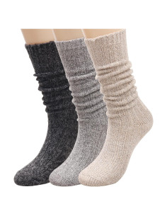 Calcetines de Lana para Mujeres Talla 5-9 - 3 Pares Invierno