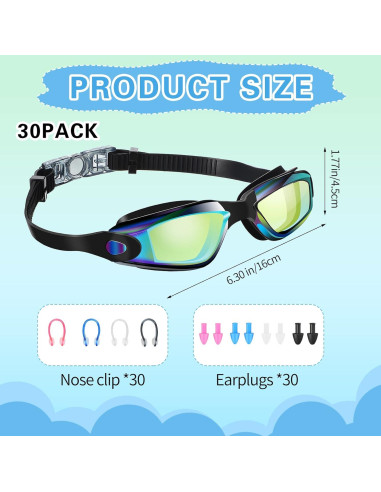 Gafas de natación Yexiya 30 pares con protección UV y antiempañante