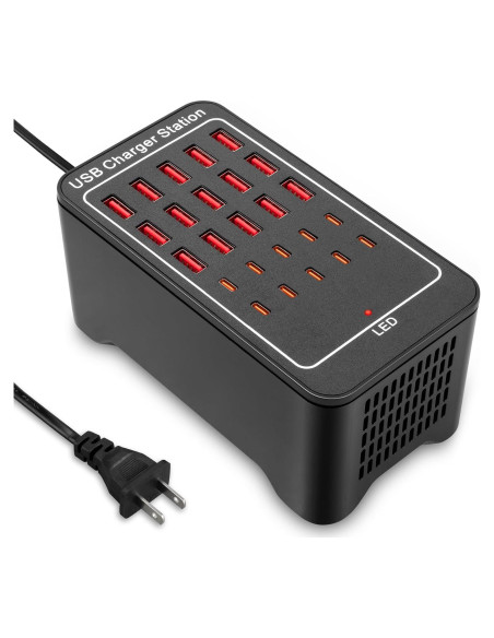 Estación de Carga USB-C 125W 25 Puertos RUANSZZ