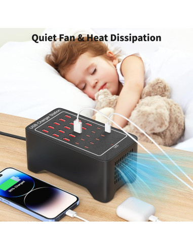 Estación de Carga USB-C 125W 25 Puertos RUANSZZ