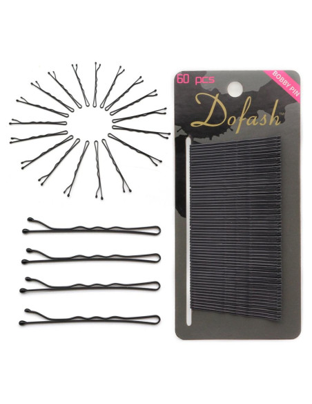Pasadores de Pelo de Metal Dofash 5cm Negro 60pcs