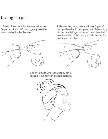 Pasadores de Pelo de Metal Dofash 5cm Negro 60pcs