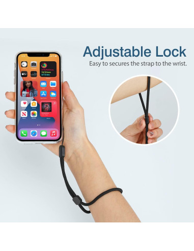 Correa de Muñeca Ajustable HUKADO 20.32 cm Nylon Negro - 6 Paquetes