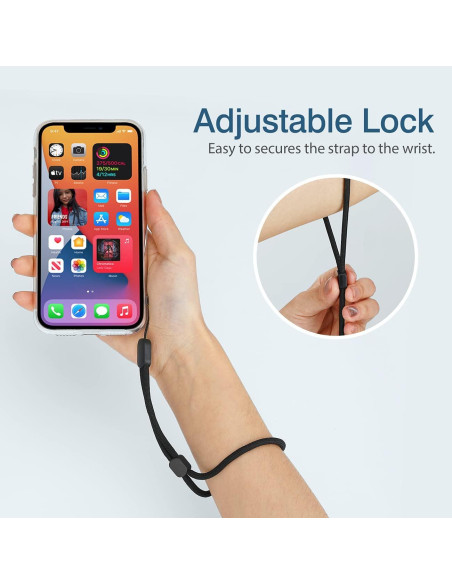 Correa de Muñeca Ajustable HUKADO 20.32 cm Nylon Negro - 6 Paquetes