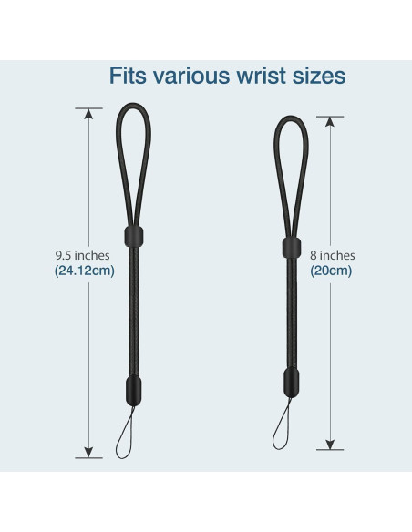 Correa de Muñeca Ajustable HUKADO 20.32 cm Nylon Negro - 6 Paquetes