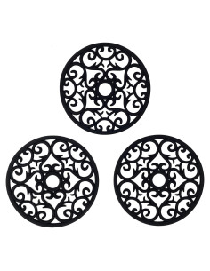 Juego de 3 Posavasos de Silicona Makerstep Negro 19.7 cm