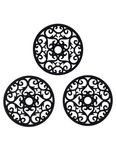 Juego de 3 Posavasos de Silicona Makerstep Negro 19.7 cm