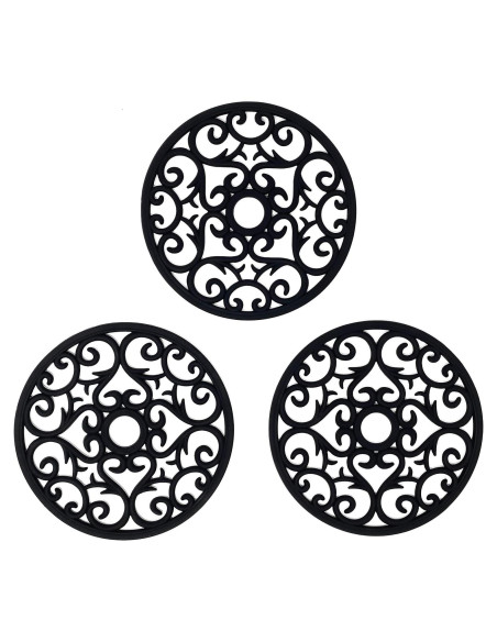Juego de 3 Posavasos de Silicona Makerstep Negro 19.7 cm