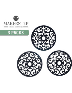 Juego de 3 Posavasos de Silicona Makerstep Negro 19.7 cm 2