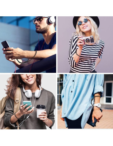 Correa de Muñeca Ajustable HUKADO 20.32 cm Nylon Negro - 6 Paquetes