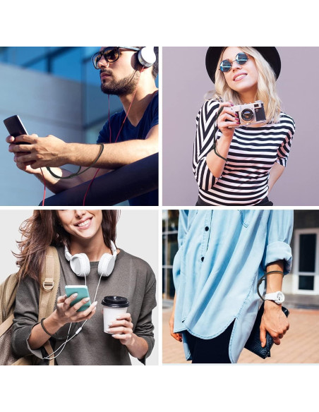 Correa de Muñeca Ajustable HUKADO 20.32 cm Nylon Negro - 6 Paquetes