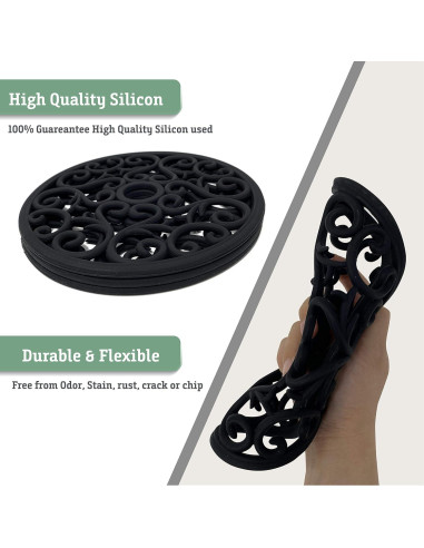 Juego de 3 Posavasos de Silicona Makerstep Negro 19.7 cm