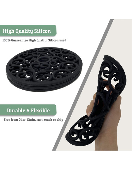 Juego de 3 Posavasos de Silicona Makerstep Negro 19.7 cm