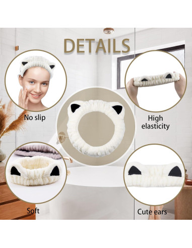 3 Bandas de Maquillaje Spa SHEHARUHI Microfibra Suave