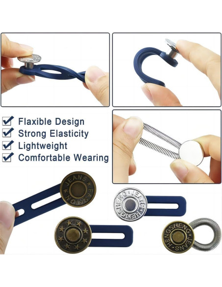 Extensores de Botón WDFCSIX para Jeans y Pantalones - 3 Pares