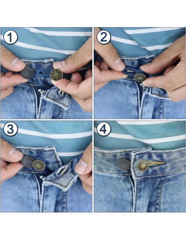 Extensores de Botón WDFCSIX para Jeans y Pantalones - 3 Pares