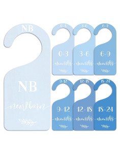 Divisores de Armario para Bebé Whaline 7 Piezas Madera Azul