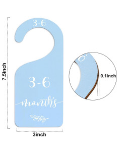 Divisores de Armario para Bebé Whaline 7 Piezas Madera Azul 2