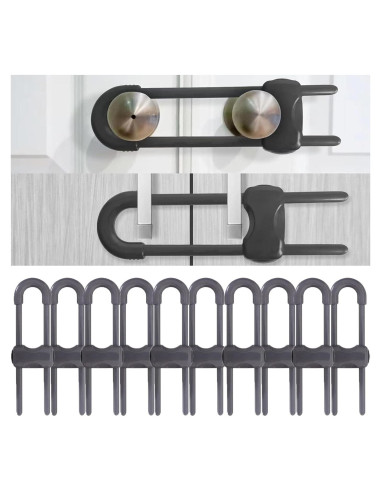 Cerraduras Deslizantes de Seguridad WENPENG para Gabinetes - 10 Paquete